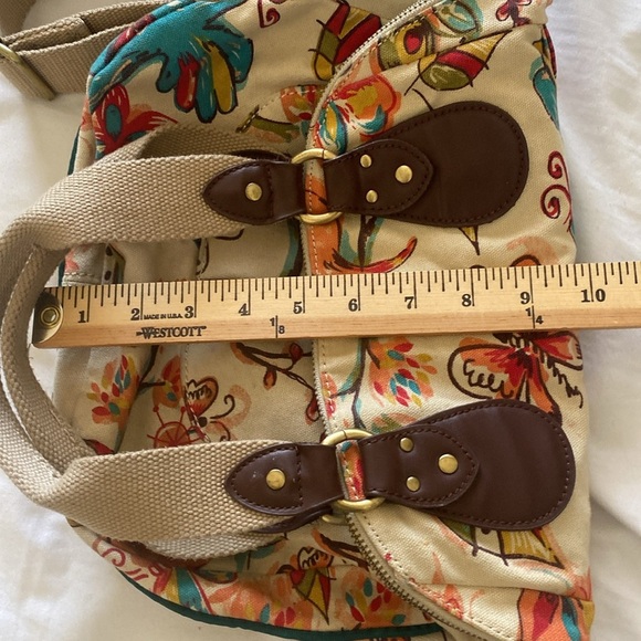 Lucky Brand Floral Beige Canvas Women's Bag with Leather/Suede Accents - Picture 16 of 16